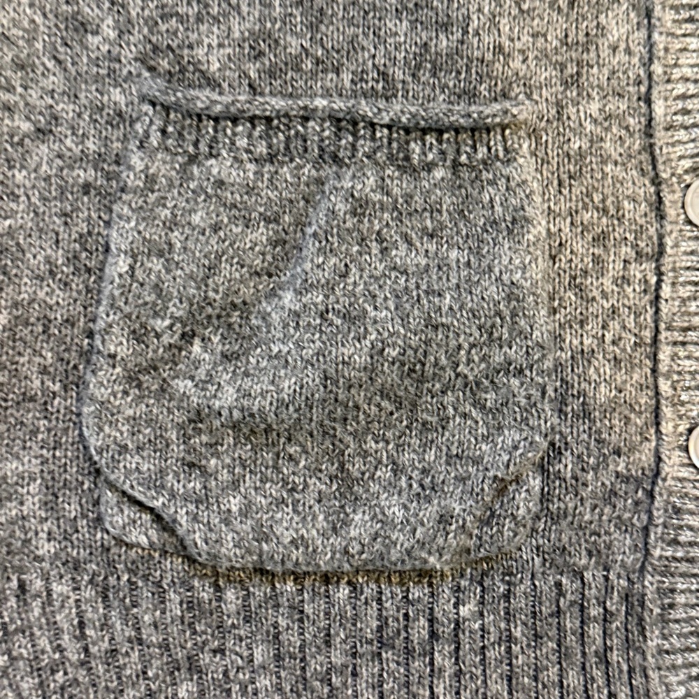 Abercrombie & Fitch Heather Gray with silver Cardigan Sweater kids size XL - Picture 6 of 6